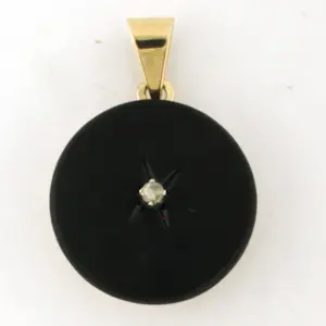 14k goud en zilver hanger bezet met onyx en roos diamant tot. 0.05ct – G/H – SI kaufen? Bieten Sie von 185!