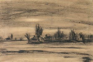 Siem de Vries - Waskrijttekening, Westerdiepsedallen Wildervank - Ingelijst kopen? Bied vanaf 1!