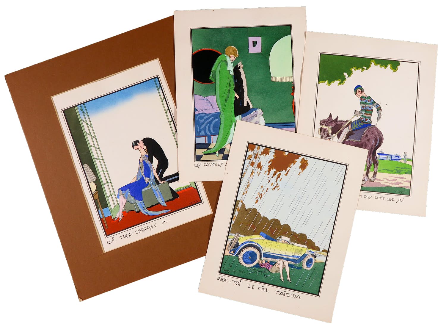 Ettore Tito - Lot van vier pochoirs - Art deco kopen? Bied vanaf 60!