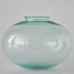 Andries Dirk Copier - Ovaal meerblauw Leerdamglas vaasje - Geëtst monogram - 1929 kopen? Bied vanaf 125!