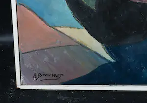 A. Brouwer - Olieverf op doek, Wielrijder - Ingelijst kopen? Bied vanaf 1!