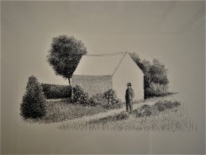 Metten Koornstra - Meester van de Verstilling - gelimiteerde ETS - "Man in Landschap - gesigneerd kopen? Bied vanaf 10!