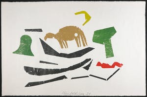 Carel Visser - Houtsnede op geschept papier, Zonder titel kopen? Bied vanaf 150!