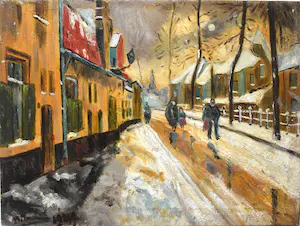 Marie Henry Mackenzie - Winter op de Langegracht te Amersfoort kopen? Bied vanaf 395!