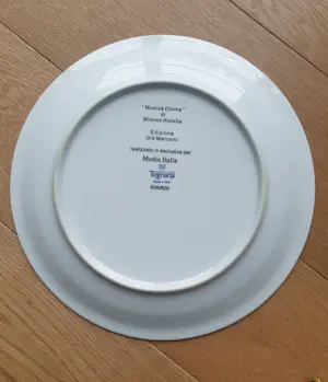 Mimmo Rotella - Tognana Porseleinen bord "Musica Divina" diameter 24 cm 1995 Nr. 636/800 kopen? Bied vanaf 50!