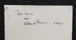 Wim de Bruin - Gemengde techniek op karton, Paul Simon kopen? Bied vanaf 1!