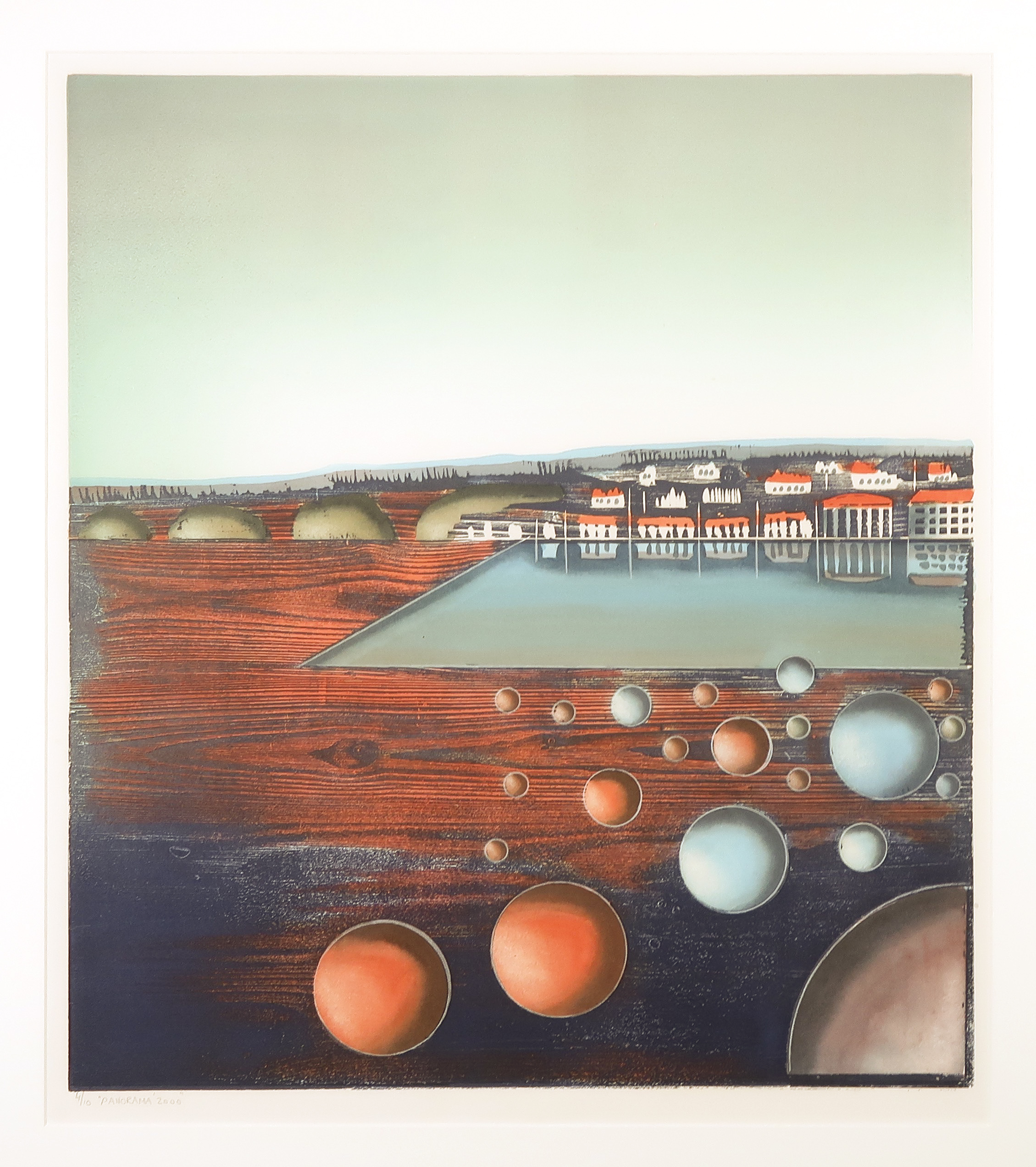 Willem de Vries - Houtsnede, Panorama - Ingelijst kopen? Bied vanaf 35!