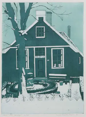 Lucie Meulendijks - Ets en aquatint, Huis met hondjes kopen? Bied vanaf 35!