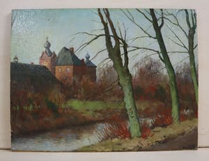 Petrus Marinus van Walcheren - Gezicht op kasteel Doorwerth kopen? Bied vanaf 140!