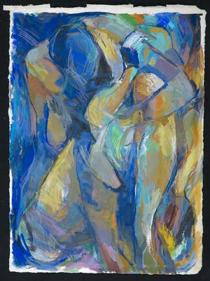 Ton Etman - Gemengde techniek op papier, Figuren kopen? Bied vanaf 50!