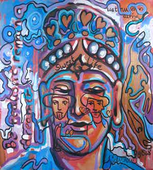 Justus Donker - Acryl op doek, Sweet life (Groot) verkocht voor € 1!