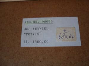 Jos Verwiel - Gemende Techniek. Titel, "Potvis". kopen? Bied vanaf 40!