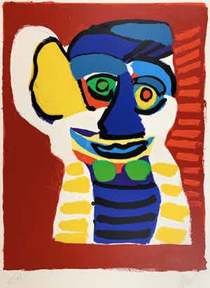 Karel Appel - kleurenzeefdruk - 'Saarbrücken' - 1978 (GROOT WERK) verkocht voor € 1199!