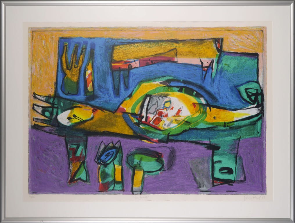 Geert Vrijdag - Geert Vrijdag: Zeefdruk, Eufraat - Ingelijst (Groot) kopen? Bied vanaf 50!