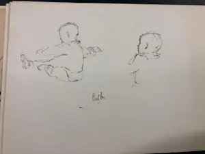 Phil Vermeer-Weterings - twee kinderen (meerdere tekeningen) kopen? Bied vanaf 50!