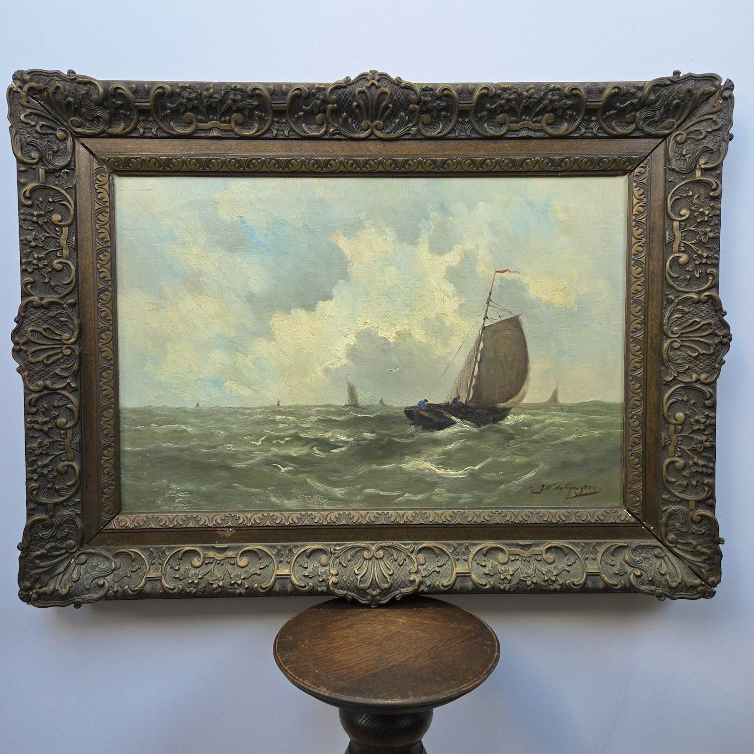 Jacob Willem Gruijter - Zeilboot op woelige zee - (Jacob Willem Gruijter) kopen? Bied vanaf 475!