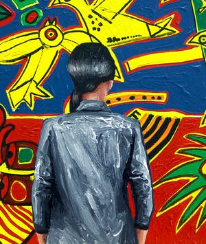 Gerard Boersma - Vol d' Oiseaux (Vrouw kijkend naar schilderij van Corneille) kopen? Bied vanaf 100!