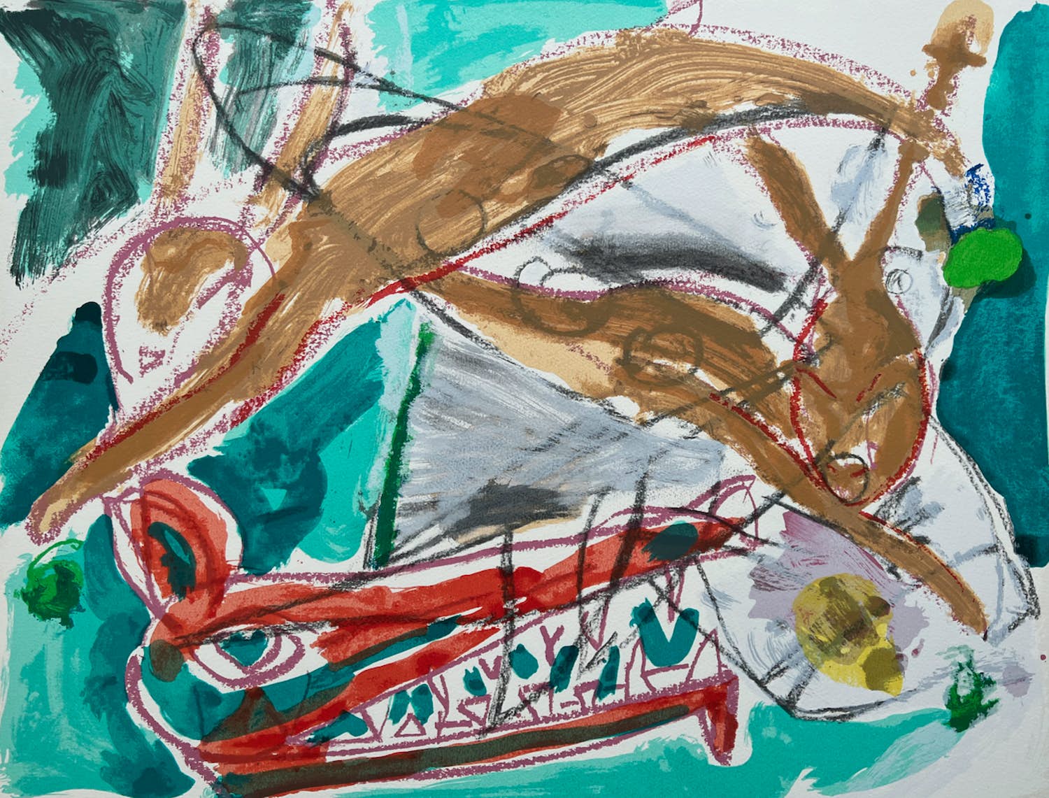 Anton Vrede - handgesigneerde zeefdruk | 'zonder titel' | 1993 kopen? Bied vanaf 1!