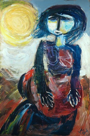 Martin van Wordragen - Olieverf op doek, In de wind - Ingelijst (Groot) kopen? Bied vanaf 350!