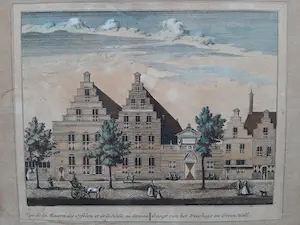 Abraham Rademaker - Gesigt van het Weeshuys en Grein Hall. / 1700-1730 kopen? Bied vanaf 50!