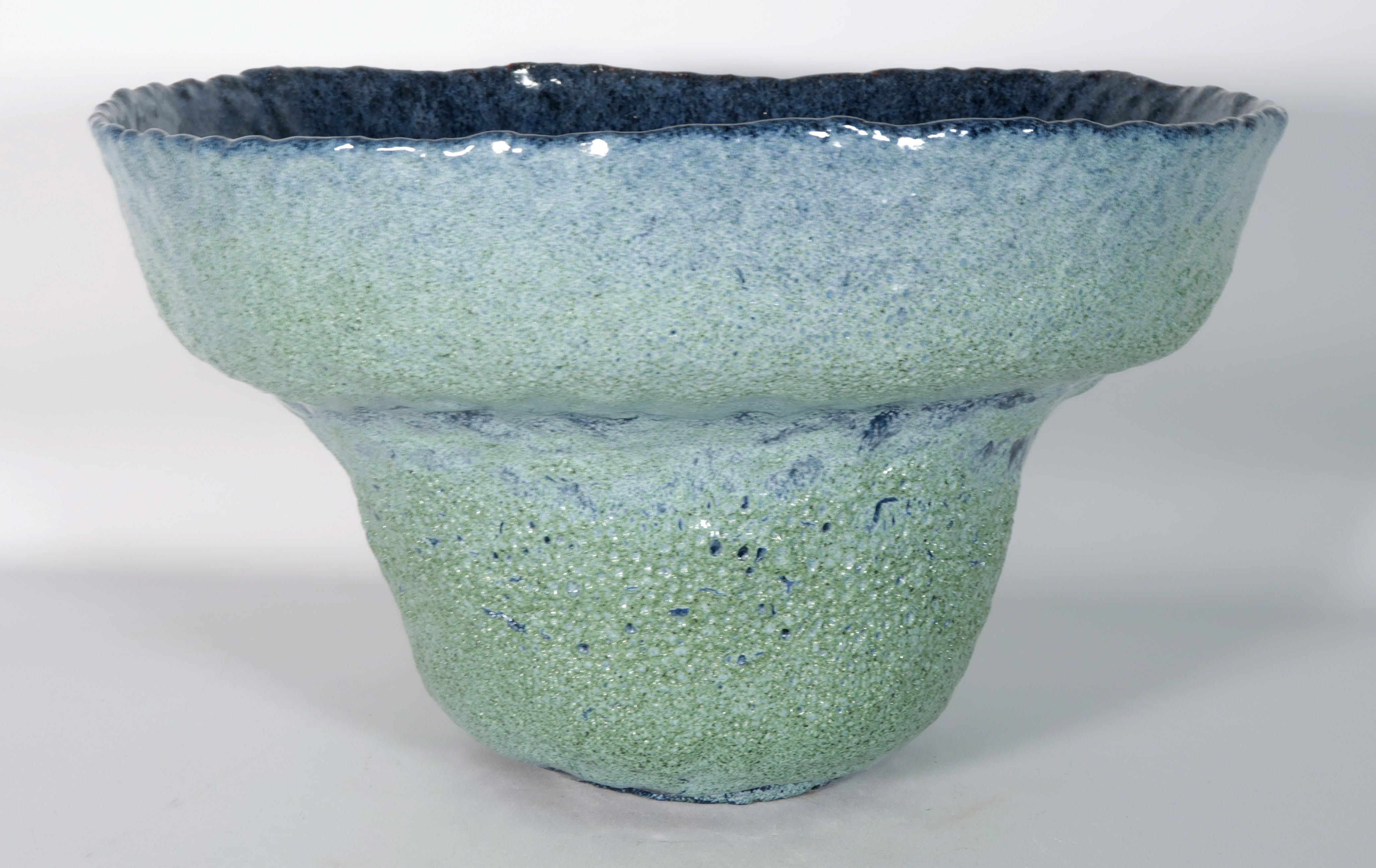 Peter von Hartsvelt Müller - Keramiek, Blauw / groene open vaas (Groot!) kopen? Bied vanaf 70!