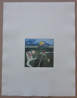 Michel van Overbeeke - ALWAYS AWAY I / KLEURETS + GOUDDRUK / 65x50cm / SIG / 1996 kopen? Bied vanaf 35!