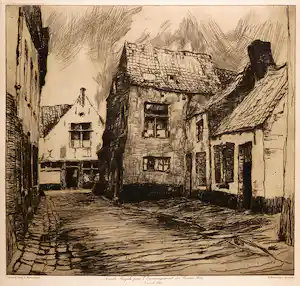 Albert Baertsoen - Ets, Vieille Rue à Malines verkauft für € 5!