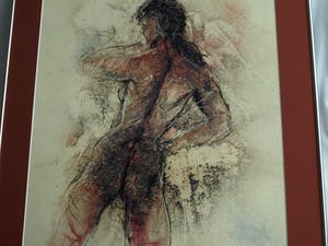 Jan van Dorp - Ingelijste prent , Vrouw in avondrood – Groot – 1988 kopen? Bied vanaf 1!