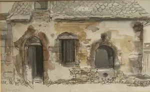 Ger Sluijter - aquarel op papier - deel landhuis - 1966 - gesigneerd kopen? Bied vanaf 35!