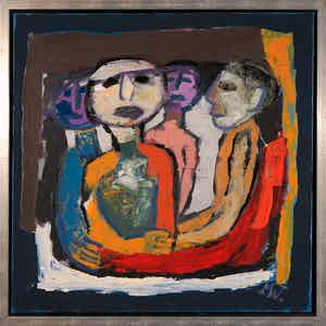 Martin van Wordragen - Olieverf op doek, Treinreis- Ingelijst (Groot) verkocht voor € 1!