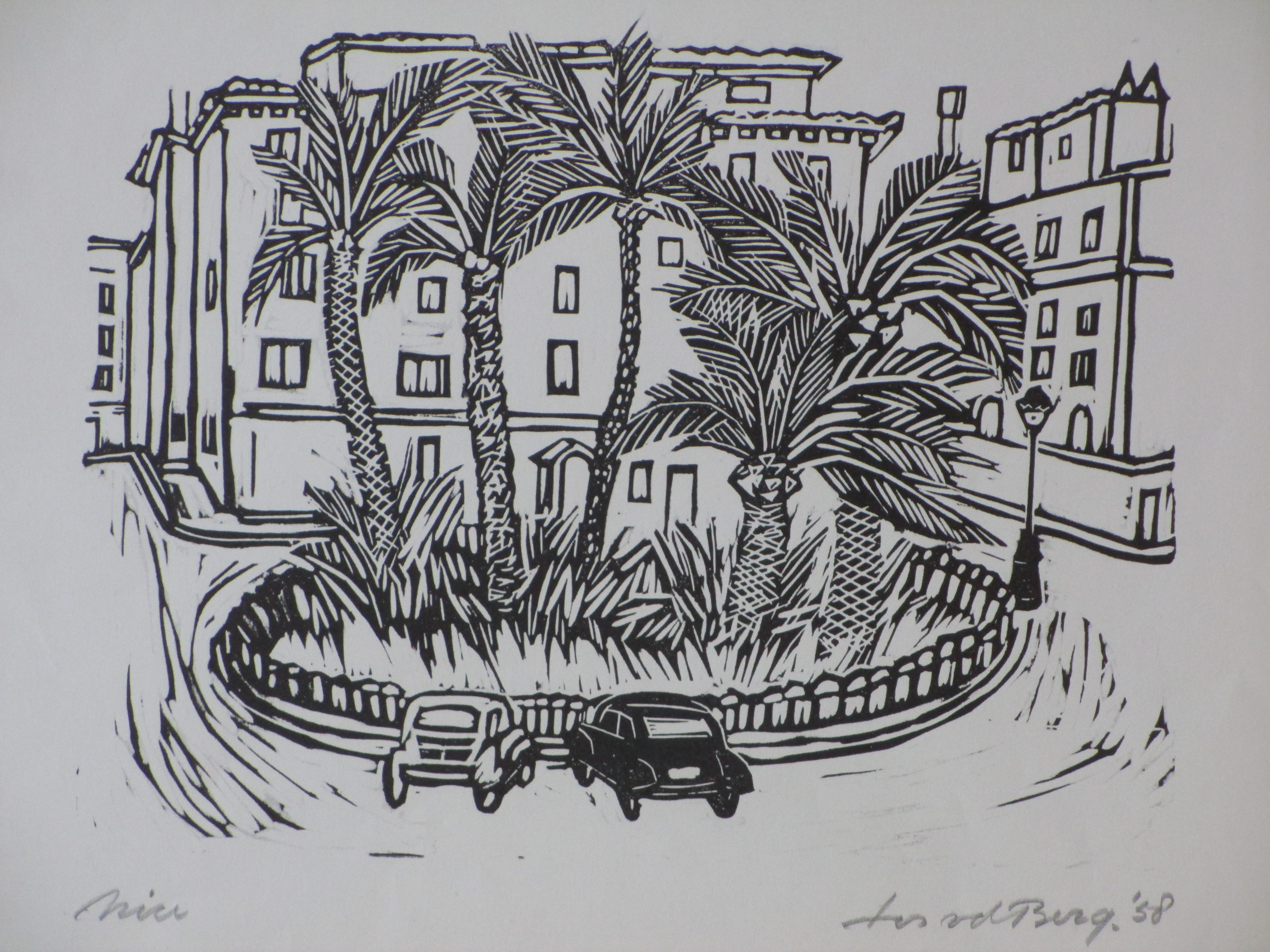 Jos van den Berg - Nice - Linosnede kopen? Bied vanaf 25!