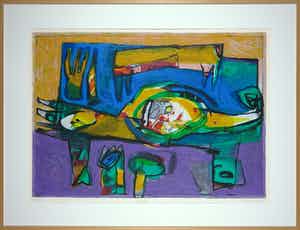 Geert Vrijdag - Zeefdruk, Eufraat - Ingelijst (Groot) verkocht voor € 70!