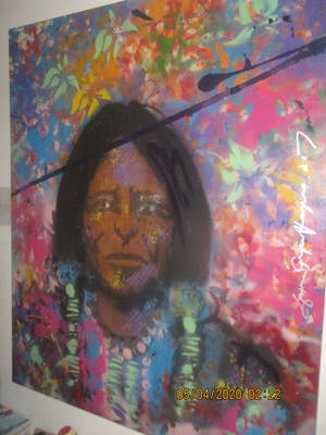 Espen Hagen - GROOT TOPSTUK! (1500x1250 mm) Flower Indian kopen? Bied vanaf 500!