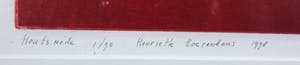 Henriette Boerendans - Houtsnede, 31 maart, Ingelijst kopen? Bied vanaf 20!