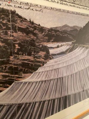 Buy Christo - Over the River - Grote litho ingelijst - Handgesigneerd? Bid from 630!