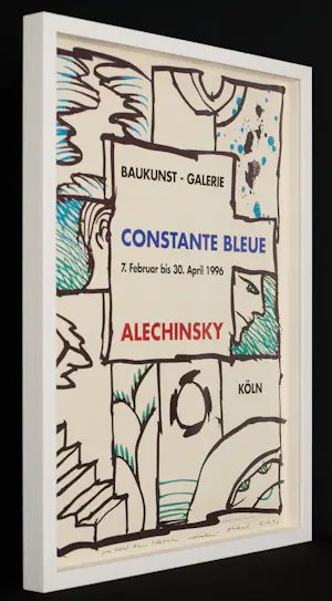 Pierre Alechinsky - Signiert – Exklusiv mit Widmung - Siebdruck "Constante Bleue" – Gerahmt kopen? Bied vanaf 590!