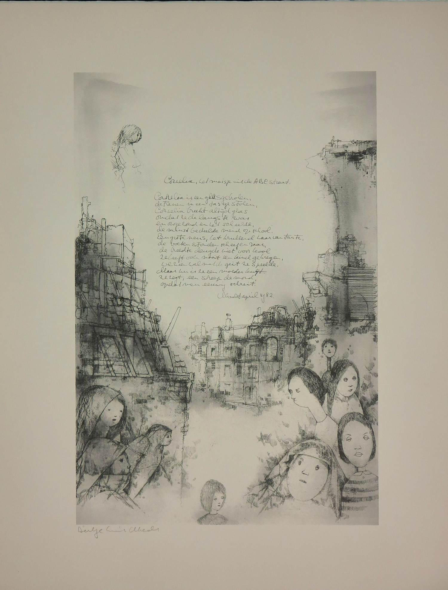 Dirkje Kuik - Litho, Cornelia, het meisje uit de ABC straat verkocht voor € 10!