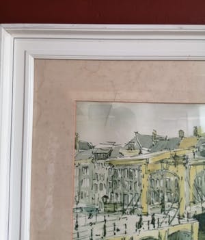 Jan Korthals - (1916-1972) - Magere brug over de Amstel te Amsterdam - 1968 kopen? Bied vanaf 75!