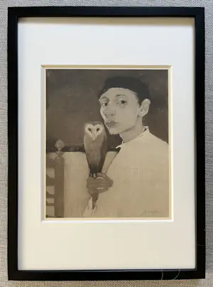 Jan Mankes - Originele Heliogravure - Zelfportret met Uil 1923 kopen? Bied vanaf 150!