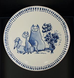 Jan Kruis - Delfts Blauw bord , Jan Jans en de Kinderen – Rode Kater, Loedertje en Lotje kopen? Bied vanaf 1!