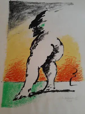 Ken Rinciari - Zeefdruk, zonder titel (lopend figuur) kopen? Bied vanaf 20!