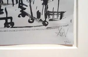 Andre van der Vossen - Stadsgezicht, tekening (netjes ingelijst) kopen? Bied vanaf 1!
