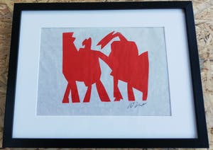 Jan van der Zee - Abstracte linosnede kopen? Bied vanaf 250!