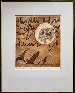 Peter Langenberg - ets/aquatint - Uil 5/20 - INGELIJST - 23748 kaufen? Bieten Sie von 55!