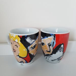 Herman Brood - Kunstdruk "Kook van Jou" samen met 2 koffiekopjes. kopen? Bied vanaf 15!