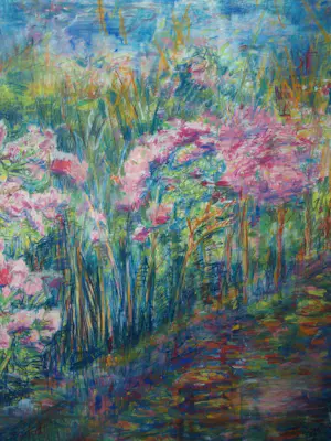 Bessel Kok - Pastelkrijt , ‘Bloementuin’ – 1989 kopen? Bied vanaf 70!