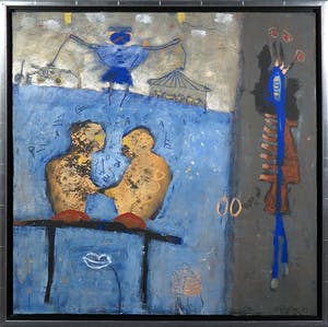 Liesbeth Rahder - Gemengde techniek op papier op board, Zonder titel - Ingelijst kopen? Bied vanaf 250!