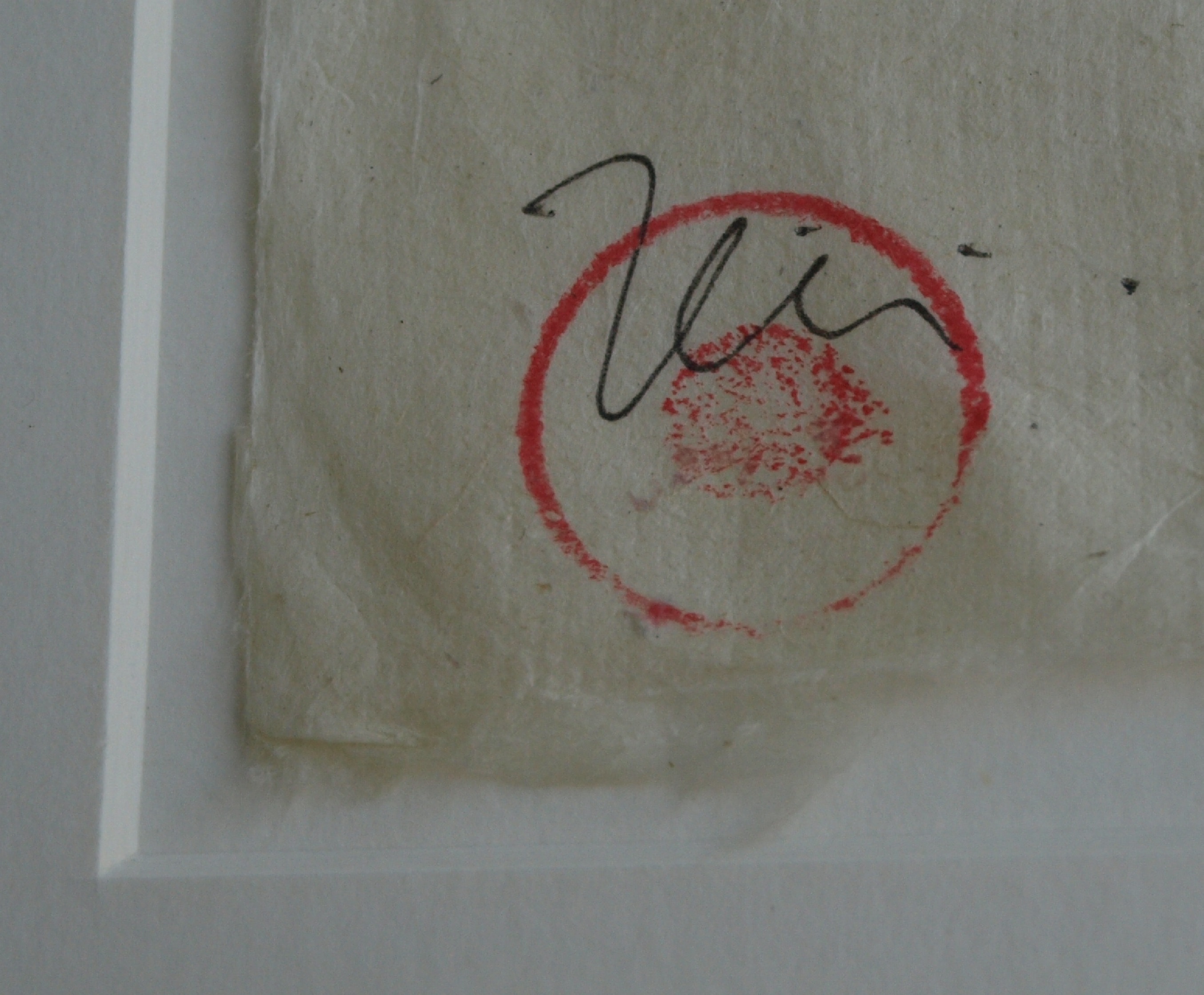 Niet of onleesbaar gesigneerd - Gouache , Abstract - gesigneerd & ingelijst - GROOT - 103 x 77 cm kopen? Bied vanaf 1!