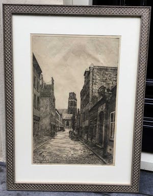 Frans de Groen - C4130-2 - Doorkijkje naar Sint-Laurenskerk Rotterdam kopen? Bied vanaf 75!