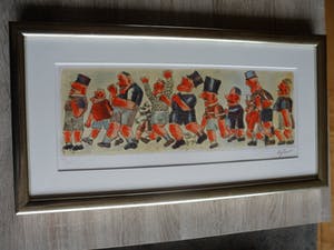 Franz Borghese - Aquatint ets, Titel, Raduno sportivo. kopen? Bied vanaf 175!